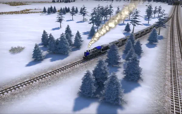 A high-definition desktop wallpaper featuring visuals from the video game Railroad Corporation 2, showcasing the game's rich graphics and immersive railway themes.