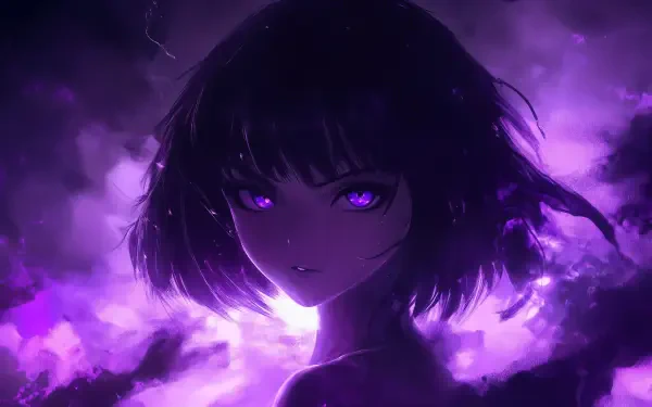 Purple Anime Girl 4K Ultra HD Wallpaper By CelestialCanvas 