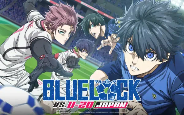 Anime-inspired HD wallpaper featuring characters from Blue Lock in a dynamic soccer scene, showcasing their intense expressions and competitive spirit on the field.
