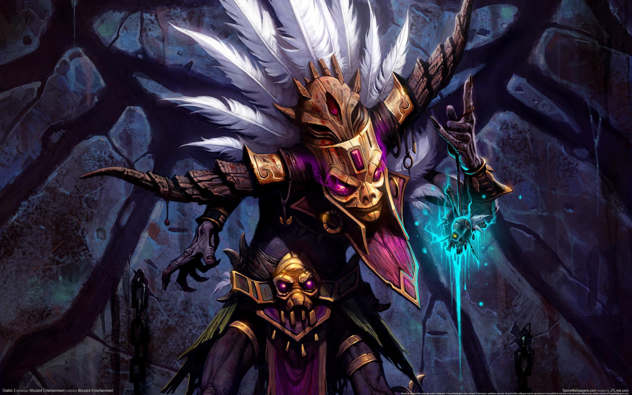 Dark and sinister Witch Doctor character from the video game Diablo III.
