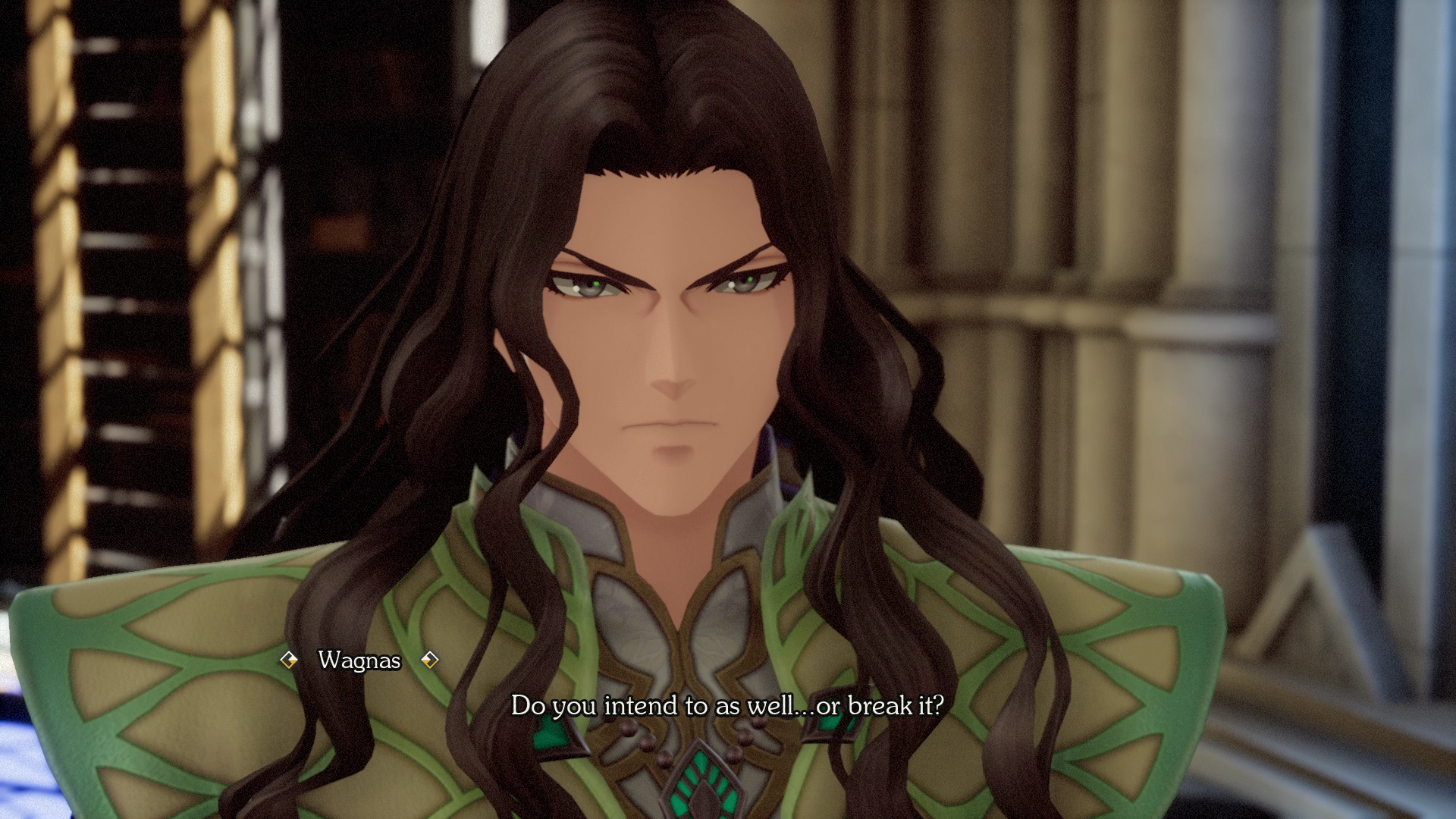 High-definition PC desktop wallpaper featuring a character from Romancing SaGa 2: Revenge of the Seven, showcasing a dramatic expression and intricate armor design.