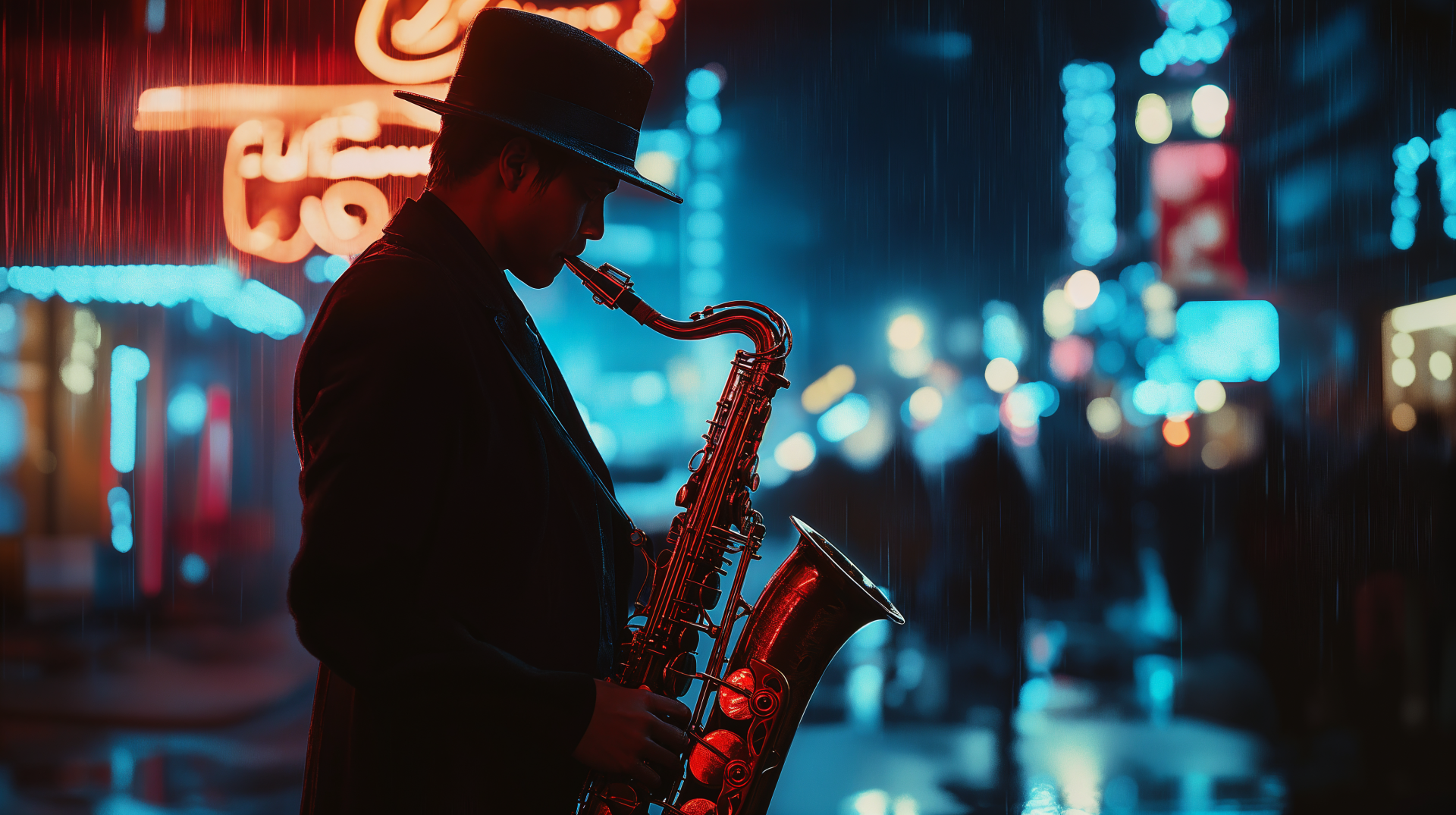Jazz Nights: Saxophone Melody in 4K Ultra HD by robokoboto, image size:1920x1075