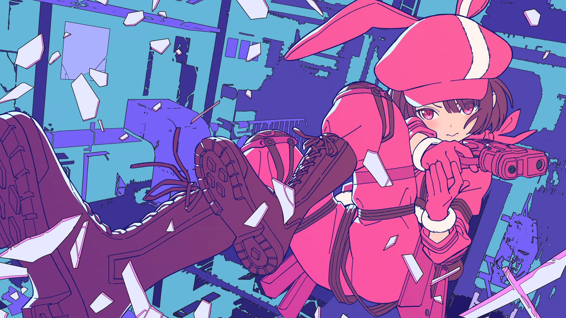 Download Anime Sword Art Online Alternative: Gun Gale Online LLENN (Sword Art Online) HD Wallpaper