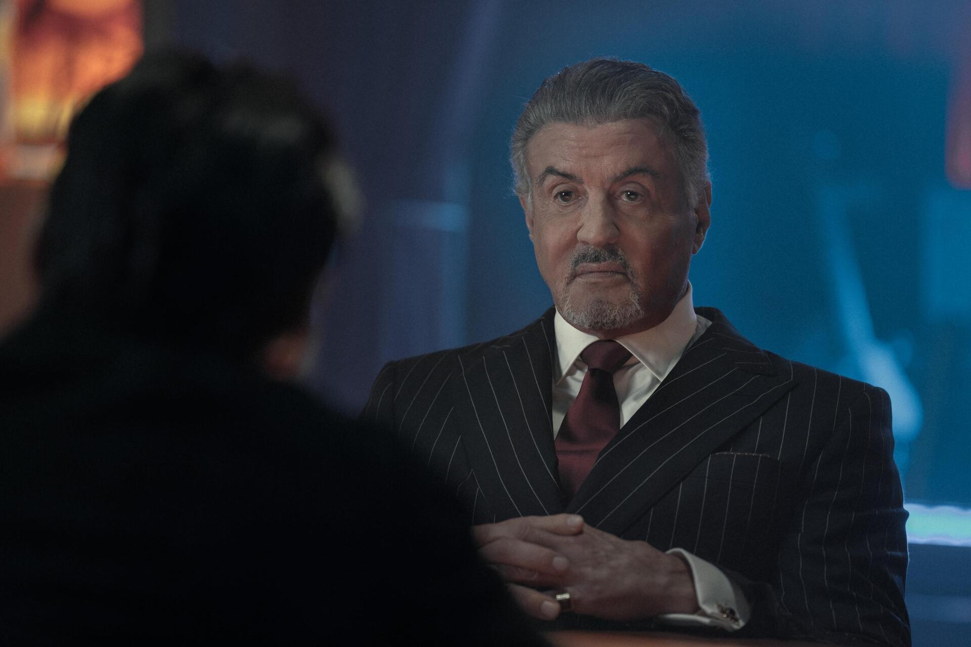 Silvester Stallone portrays a pivotal character in Tulsa King, captured in this HD wallpaper, reflecting the show's intense atmosphere and storytelling.