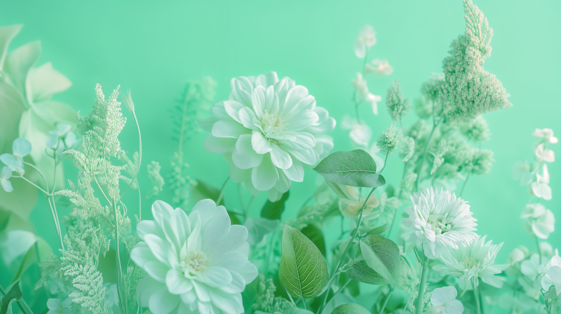 Mint Green Floral Delight - 4k Ultra Hd Wallpaper By Robokoboto