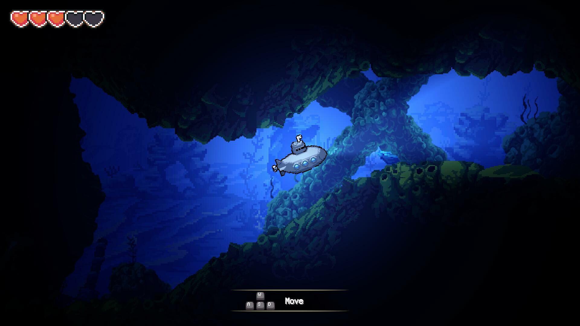 A captivating HD desktop wallpaper featuring a submarine navigating through an enchanting underwater world in a Sea Fantasy video game setting.