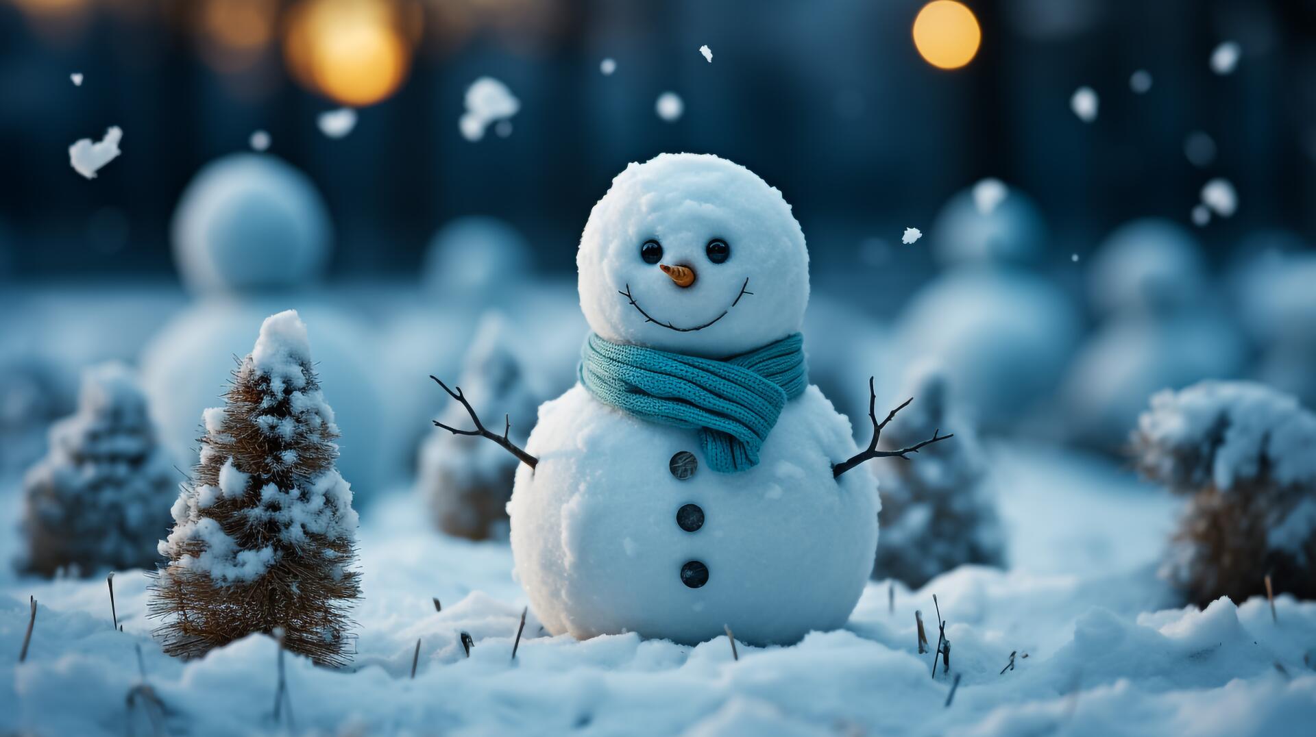 Download Snowman 4k Ultra HD Wallpaper