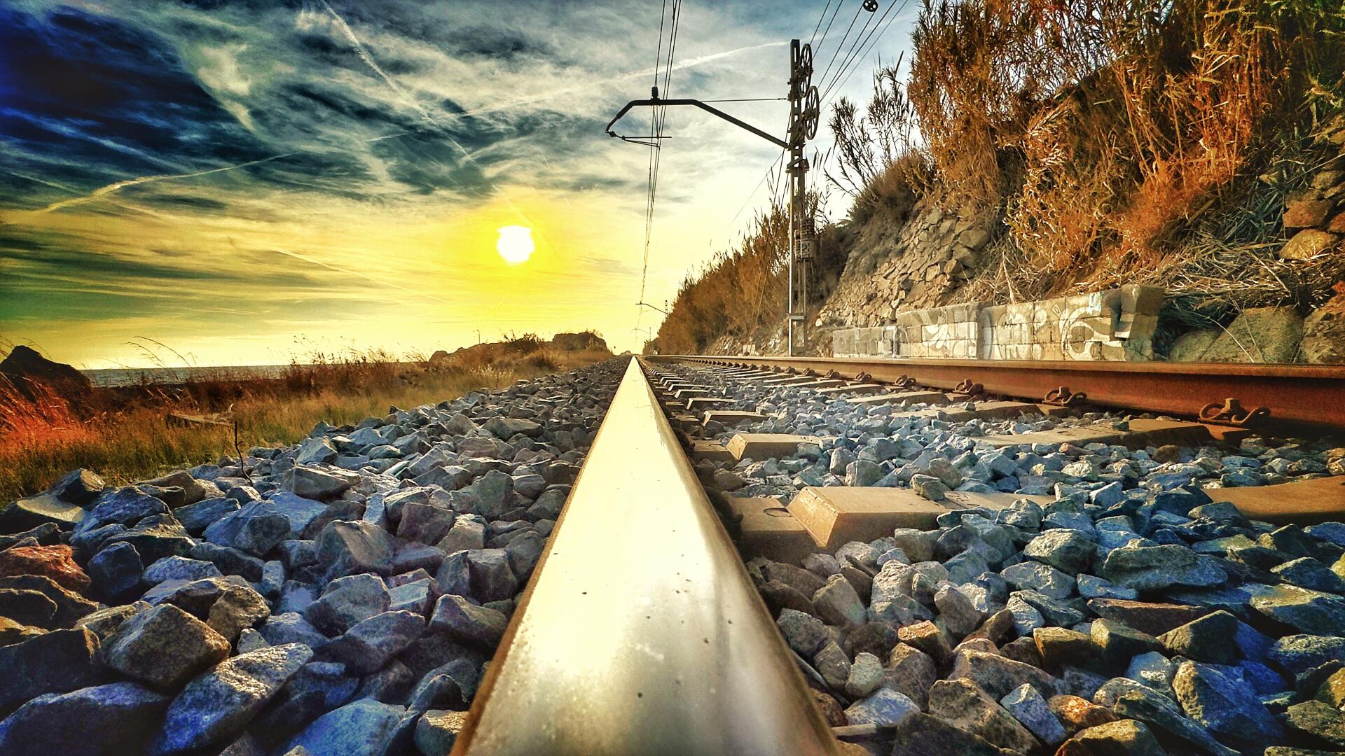 Download Landscape Railroad 4k Ultra HD Wallpaper