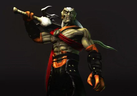 High-definition wallpaper featuring a creature from the video game Legacy of Kain: Soul Reaver, showcasing a muscular character wielding a weapon with a fierce expression.