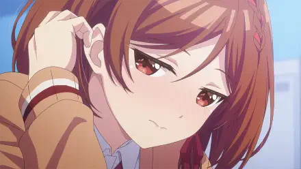 Anime-themed HD desktop wallpaper featuring a girl with auburn hair and expressive eyes, from I'm Getting Married to a Girl I Hate in My Class. Emotive and visually captivating.