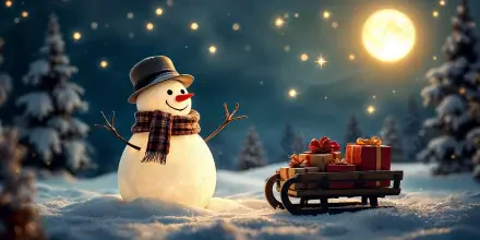 snowman Christmas HD Desktop Wallpaper | Background Image