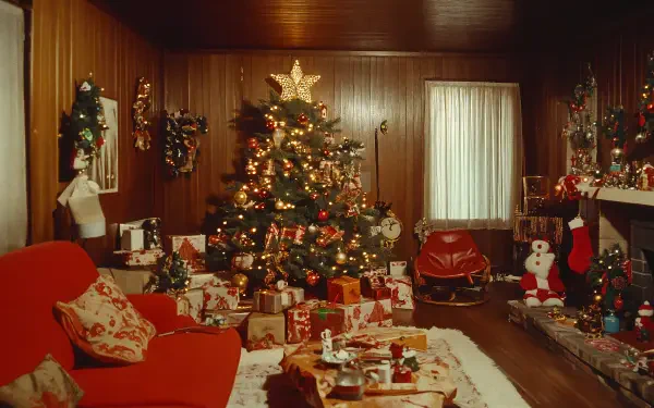 Christmas vintage christmas holiday decor living room christmas tree HD Desktop Wallpaper | Background Image