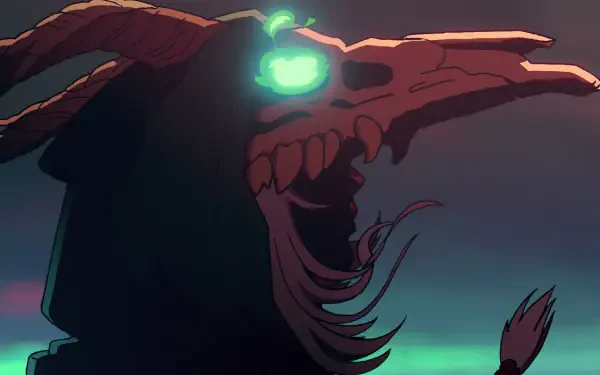 A striking HD wallpaper from Slay the Spire 2, featuring a dark, ornate figure with a glowing skull and long hair against a mystical background, blending fantasy and intrigue.