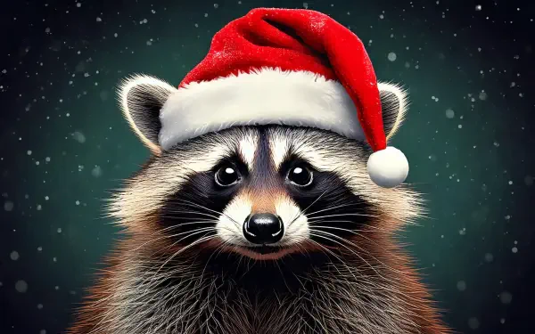 Animal racoon Christmas HD Desktop Wallpaper | Background Image