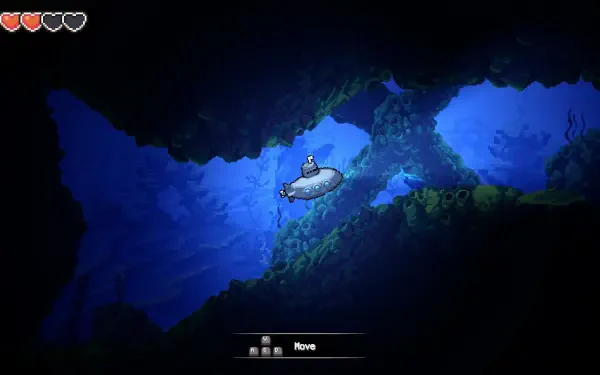 A captivating HD desktop wallpaper featuring a submarine navigating through an enchanting underwater world in a Sea Fantasy video game setting.
