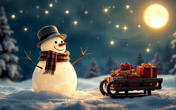 snowman Christmas HD Desktop Wallpaper | Background Image