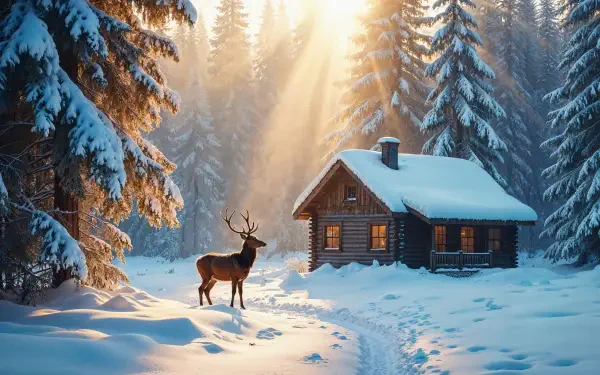 landscape deer HD Desktop Wallpaper | Background Image
