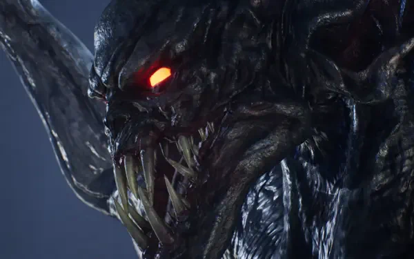 A striking 4K Ultra HD wallpaper featuring a menacing creature from the video game Ninja Gaiden 2 Black, showcasing intense details and vivid colors.