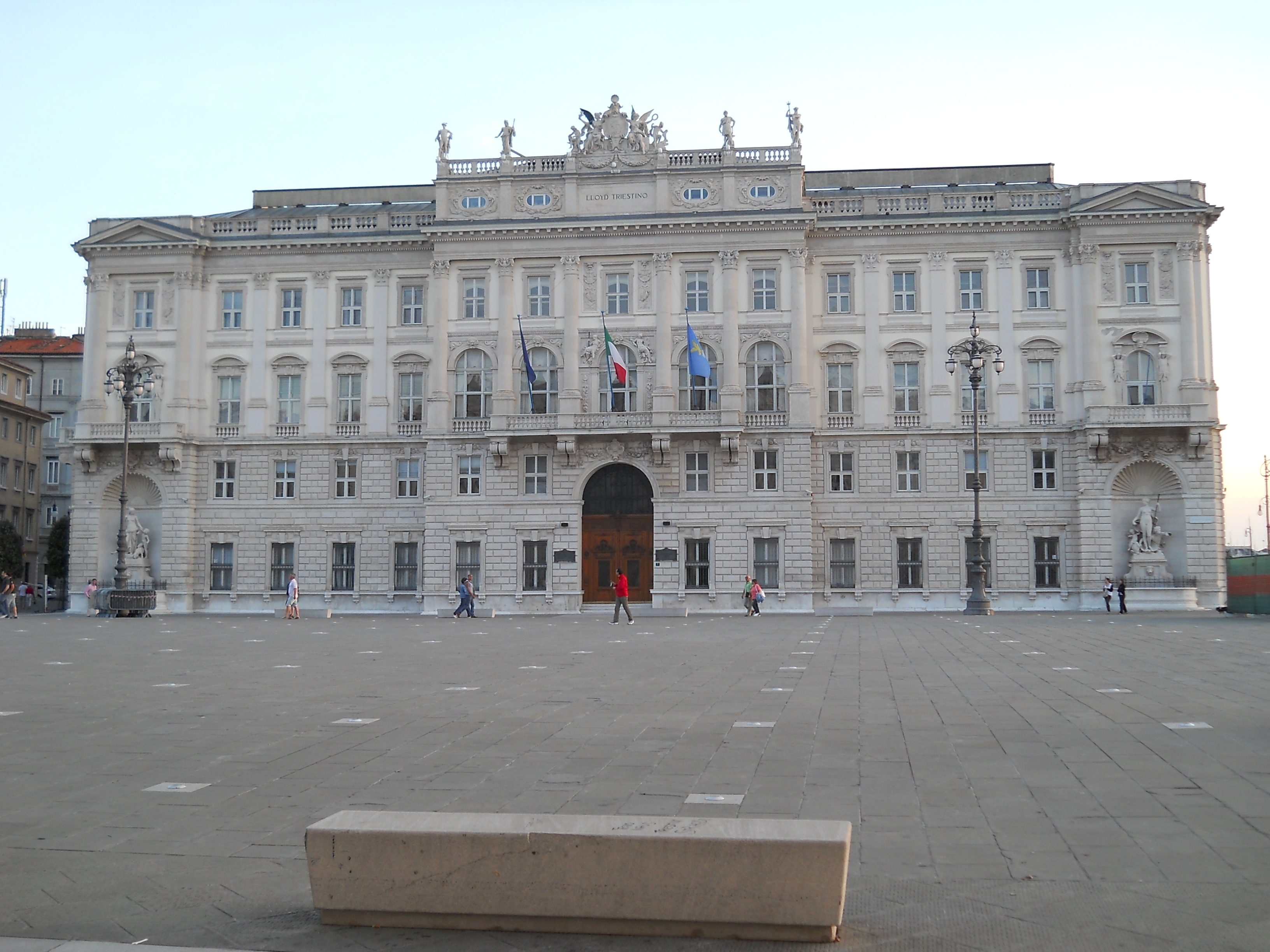 Piazza Unit? d'Italia in Trieste, Italy, showcasing a magnificent man-made monument.