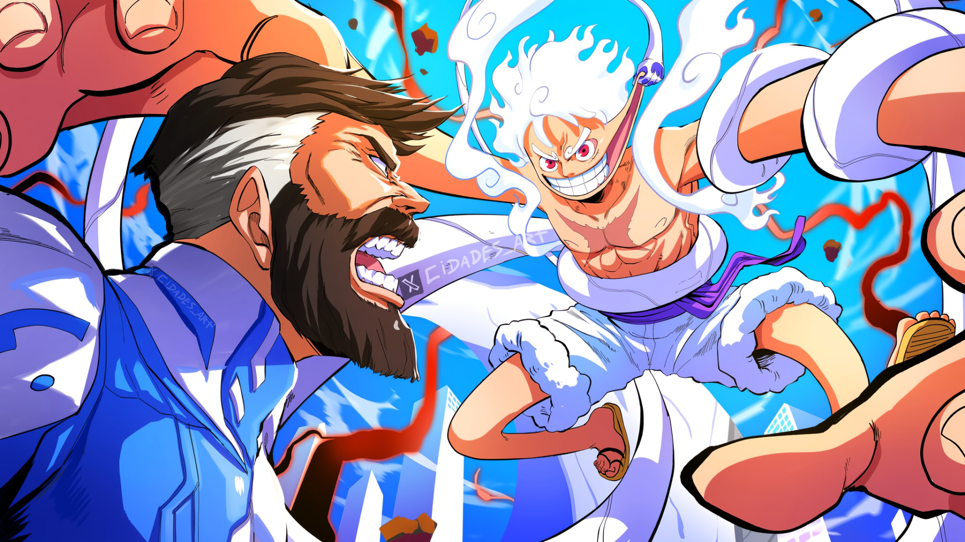 Epic One Piece Showdown: Monkey D. Luffy HD Anime Wallpaper by Cidades ...