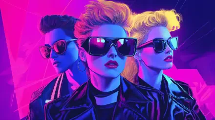 retro 90s sunglasses retro synthwave neon HD Desktop Wallpaper | Background Image