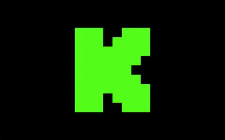 A vibrant green K logo on a black background, designed as a high-definition PC desktop wallpaper, representing the Kick streaming platform.