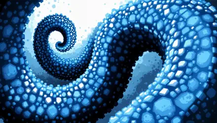 A mesmerizing swirl of textured blue tentacles, showcasing intricate patterns and vibrant shades, serves as a stunning 4K Ultra HD PC desktop wallpaper and background.