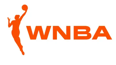 HD PC desktop wallpaper featuring the orange WNBA logo with a female basketball player silhouette, representing women's professional basketball.