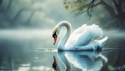 mute swan swan water nature reflection HD Desktop Wallpaper | Background Image