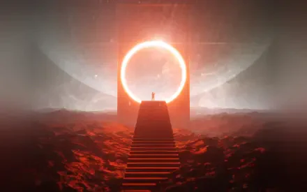 Sci Fi portal love couple planetscape sci fi portal HD Desktop Wallpaper | Background Image