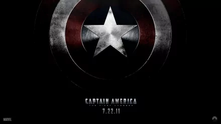 HD desktop wallpaper featuring the iconic shield of Captain America from the movie Captain America: The First Avenger, with the date 7.22.11 prominently displayed.