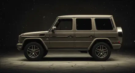 A sleek Mercedes-Benz G-Class in a stylish side profile, showcased against a dark, textured background, presented in stunning 4K Ultra HD. Perfect desktop wallpaper for car enthusiasts.