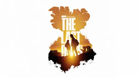 4K Ultra HD desktop wallpaper for The Last Of Us Season 2 TV show, featuring silhouettes of characters against a sunset with the series title integrated into the design.