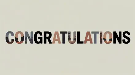 4K Ultra HD PC desktop wallpaper featuring the word CONGRATULATIONS in bold letters with a subtle background texture.