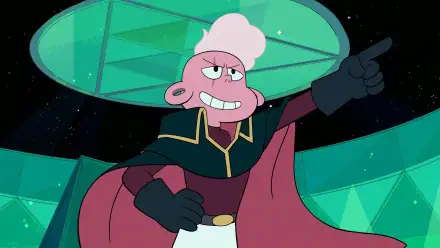 HD cartoon wallpaper featuring a character from the TV show Lars of the Stars, standing confidently aboard a spaceship with a starry outer space background.