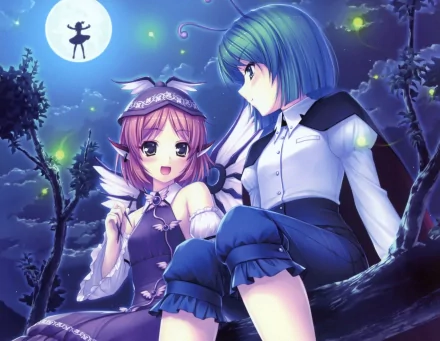 Wriggle Nightbug Mystia Lorelei Rumia (Touhou) Anime Touhou HD Desktop Wallpaper | Background Image