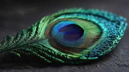Close-up of a vibrant peacock feather in 4K Ultra HD, showcasing intricate details and rich colors as a PC desktop wallpaper and background.