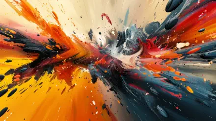 A vibrant explosion of colors in an abstract pattern, creating a dynamic, high-definition PC desktop wallpaper and background.