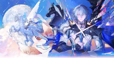 HD desktop wallpaper featuring Phainon from the video game Honkai: Star Rail, showcasing a dynamic scene with vivid colors and futuristic armor details.
