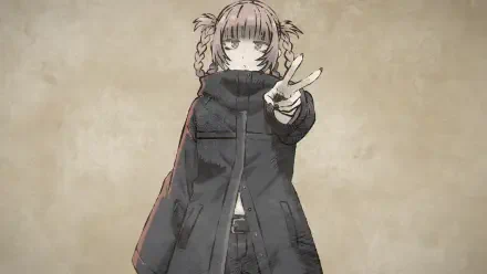 Anime-style HD desktop wallpaper featuring Nazuna Nanakusa from Call of the Night, showing a neutral-toned illustration of her with braided hair and a dark oversized coat.