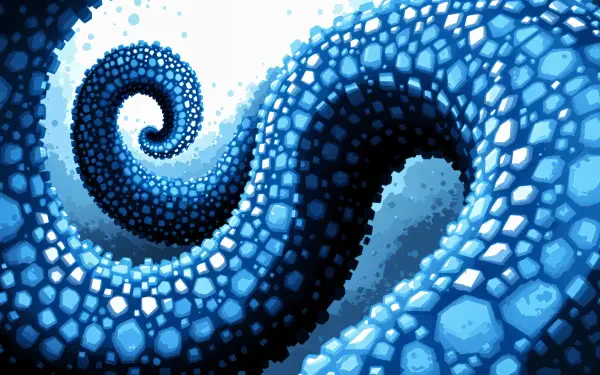 A mesmerizing swirl of textured blue tentacles, showcasing intricate patterns and vibrant shades, serves as a stunning 4K Ultra HD PC desktop wallpaper and background.