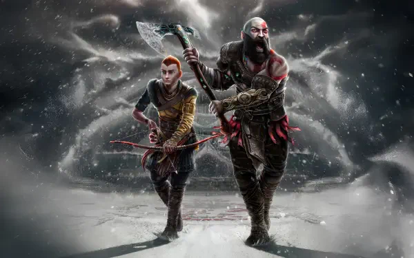 God of War: Ragnarök Atreus (God Of War) Kratos (God Of War) HD Desktop Wallpaper | Background Image