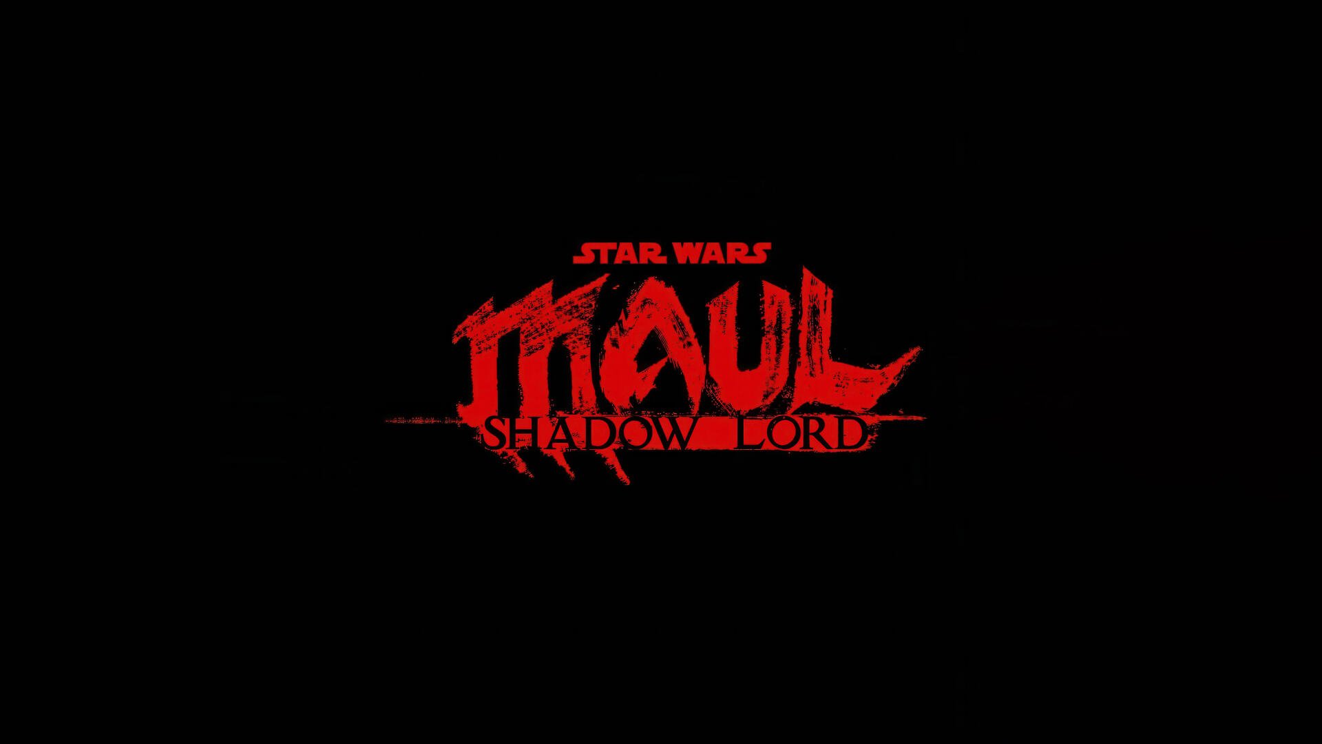 Star Wars Maul Shadow Lord red logo on a black background, 5K Ultra HD PC desktop wallpaper.