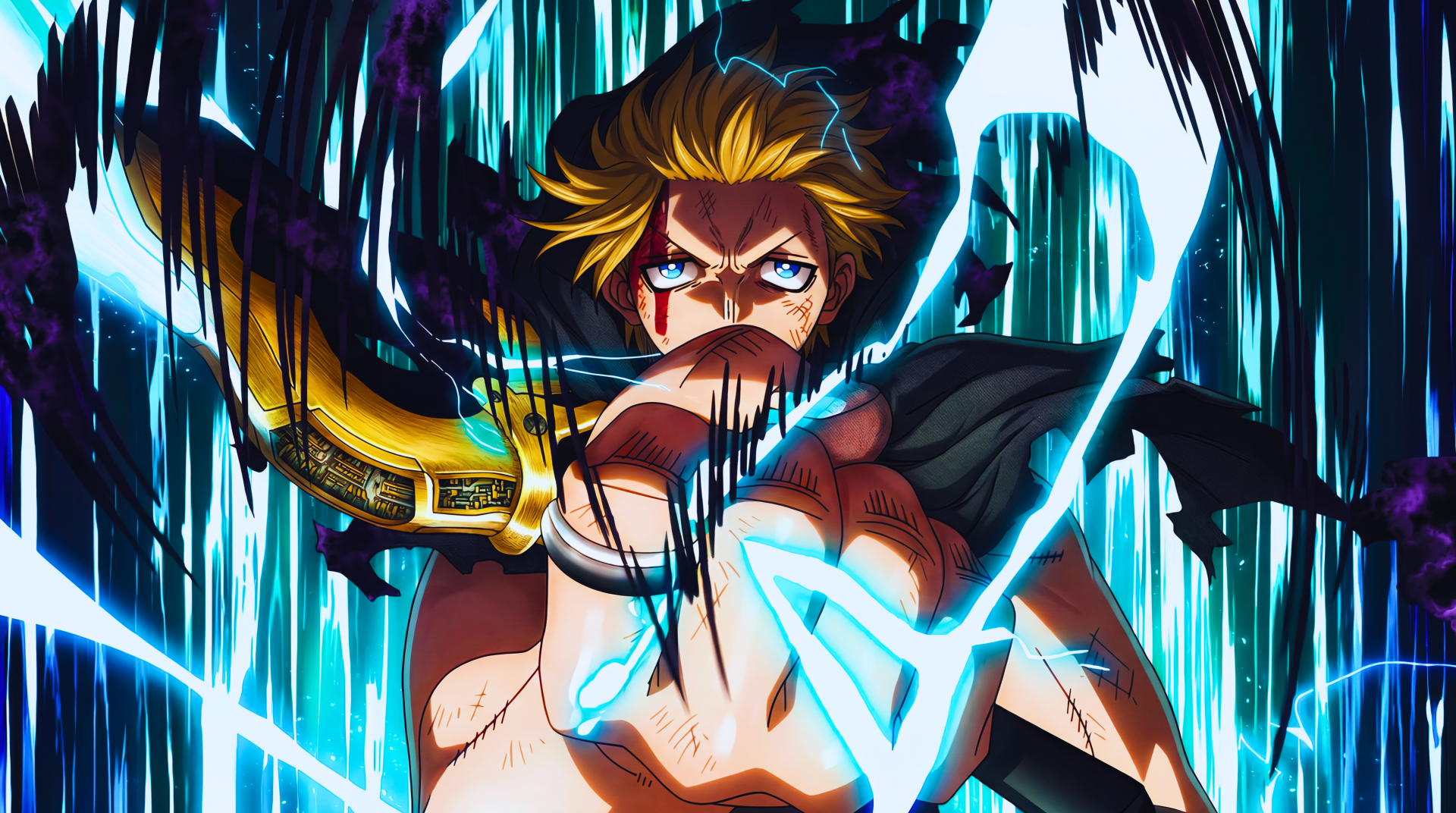 Fire Force Arthur Boyle With Speed And Lightning Effect 4k Wallpaper 