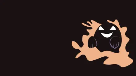 HD PC desktop wallpaper of the grinning Pokémon Gastly emerging from pinkish gas on a dark background — Pokémon video game artwork.