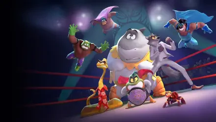 The Bad Guys 2 4K Ultra HD PC Desktop Wallpaper and Background: animated animal heist crew striking poses in a neon-lit boxing ring.