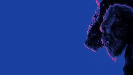 Godzilla x Kong: The New Empire 4K Ultra HD PC wallpaper — neon-lit profiles of Godzilla and Kong on a vivid blue background.