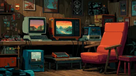 Setup pixel art Retro Games HD Desktop Wallpaper | Background Image