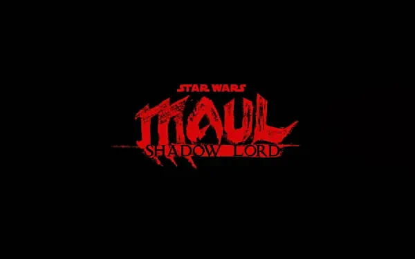 Star Wars Maul Shadow Lord red logo on a black background, 5K Ultra HD PC desktop wallpaper.