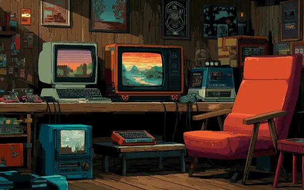 Setup pixel art Retro Games HD Desktop Wallpaper | Background Image